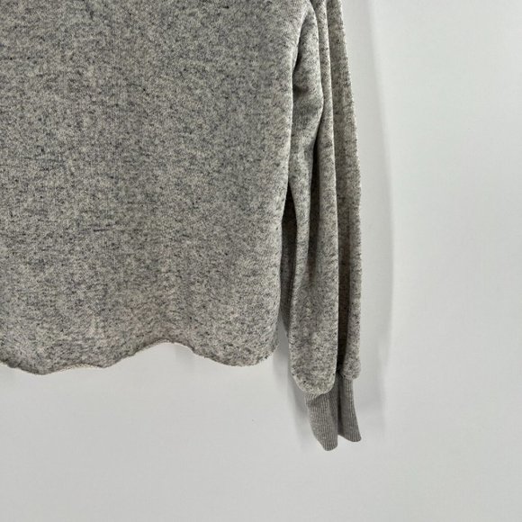 Brandy Melville Women's One Size Linen Blend Gray Cropped Sweatshirt Long Sleeve - Picture 5 of 13
